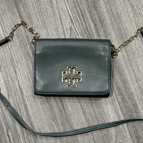 Tory Burch Britten Green Crossbody – Sleek & Timeless (Pre-Owned) - Picture 3 of 4